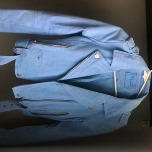 Blue Suede BlankNYC Suede Moto Jacket there is a little discoloration on top